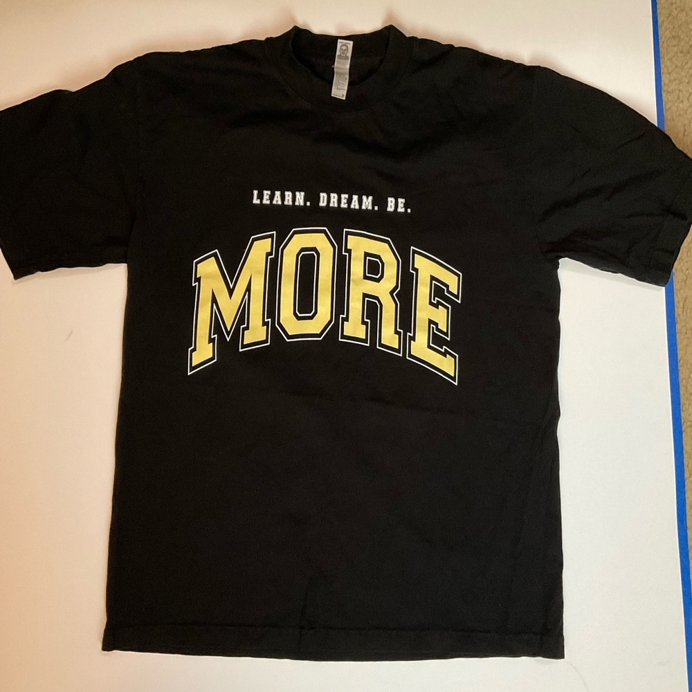 Alphalete Black Tee with Bold Yellow Print